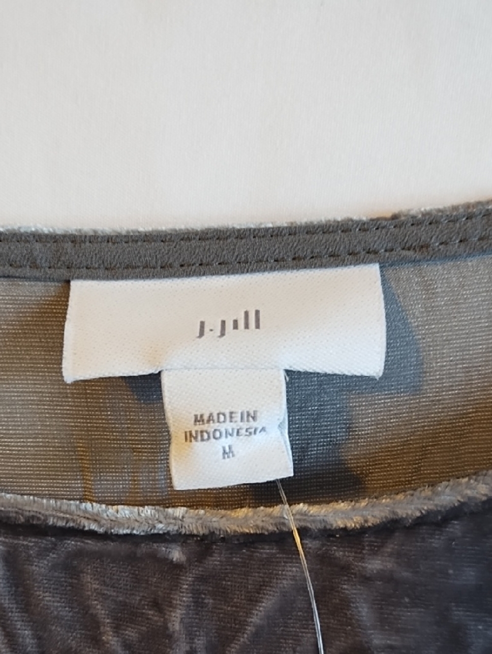 Crushed Textured Long Sleeve Top - Pewter - Picture 4 of 6